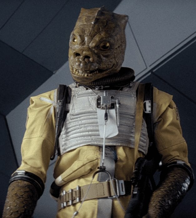 Image of Bossk reptilian alien from Star Wars
