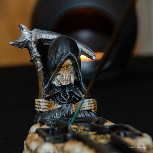 Close-up photo of the Grim Reaper Catacombs Incense Burner.