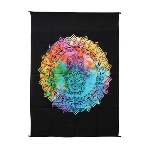 Hamsa Hand Tie dyed Mini Wall Hanging Tapestry