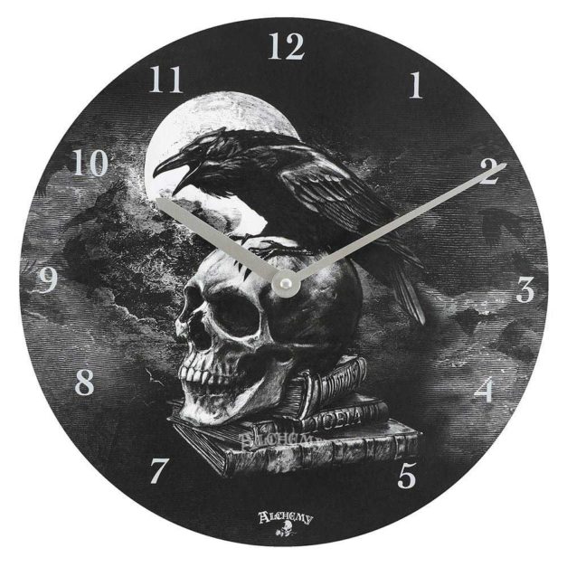 Edgar Allen Poe Raven Wall Clock - Front Side Image