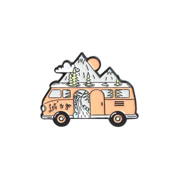 Close-Up Image of The Great Outdoors Van Enamel Pin