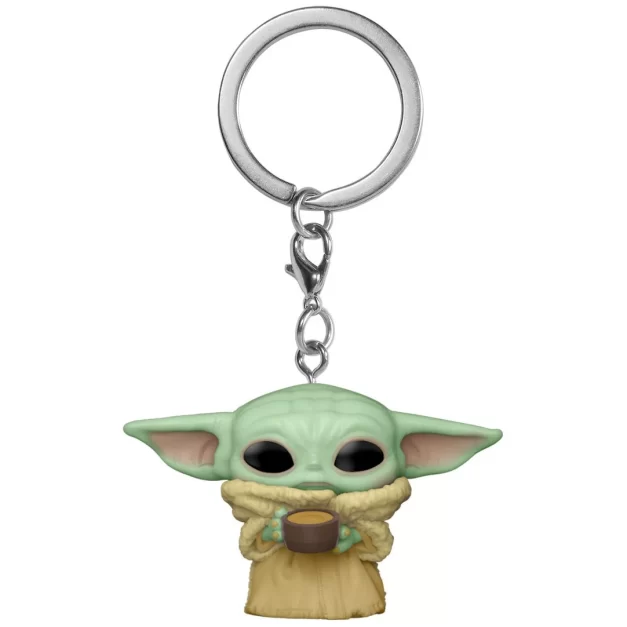 Star Wars Grogu "The Child with Cup" Pop! Keychain - Close-Up