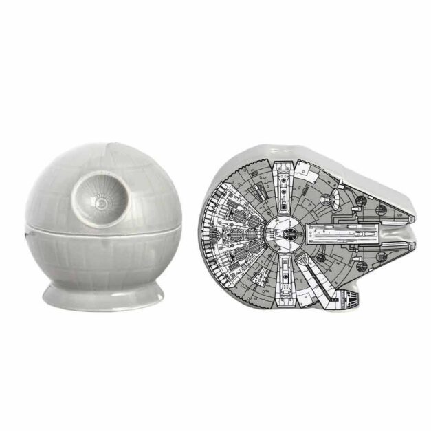 Death Star & Millennium Falcon Salt and Pepper Shakers - Front