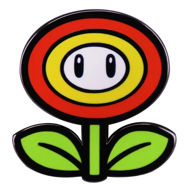 Game Power Flower Enamel Pin - Close-Up