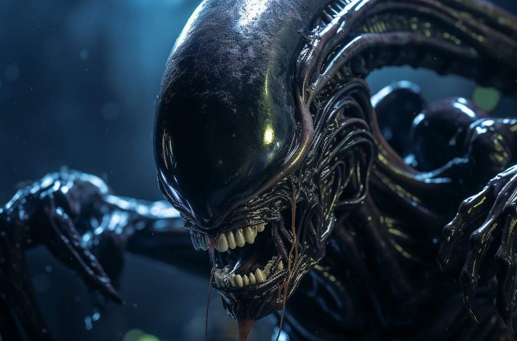 AI Generated Image of a Xenomorph from the Movie Aliens.