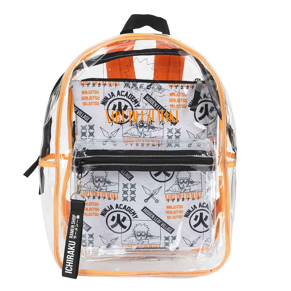 Naruto Uzumaki Clear Vinyl Backpack AOP Utility Case